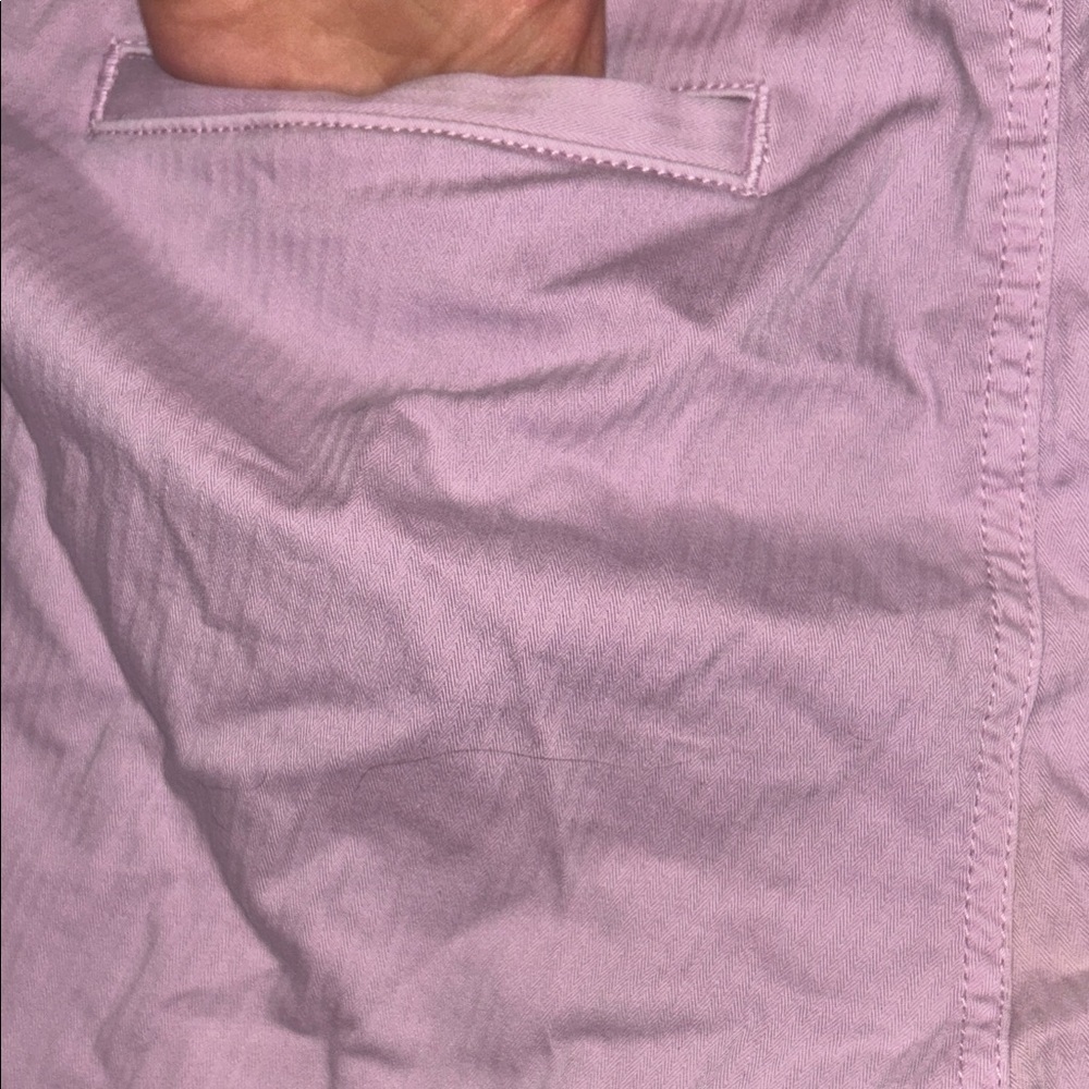 Pastel Pink Pale Lilac Lavender Purple Straight High Rise Khaki Pants - Picture 9 of 14